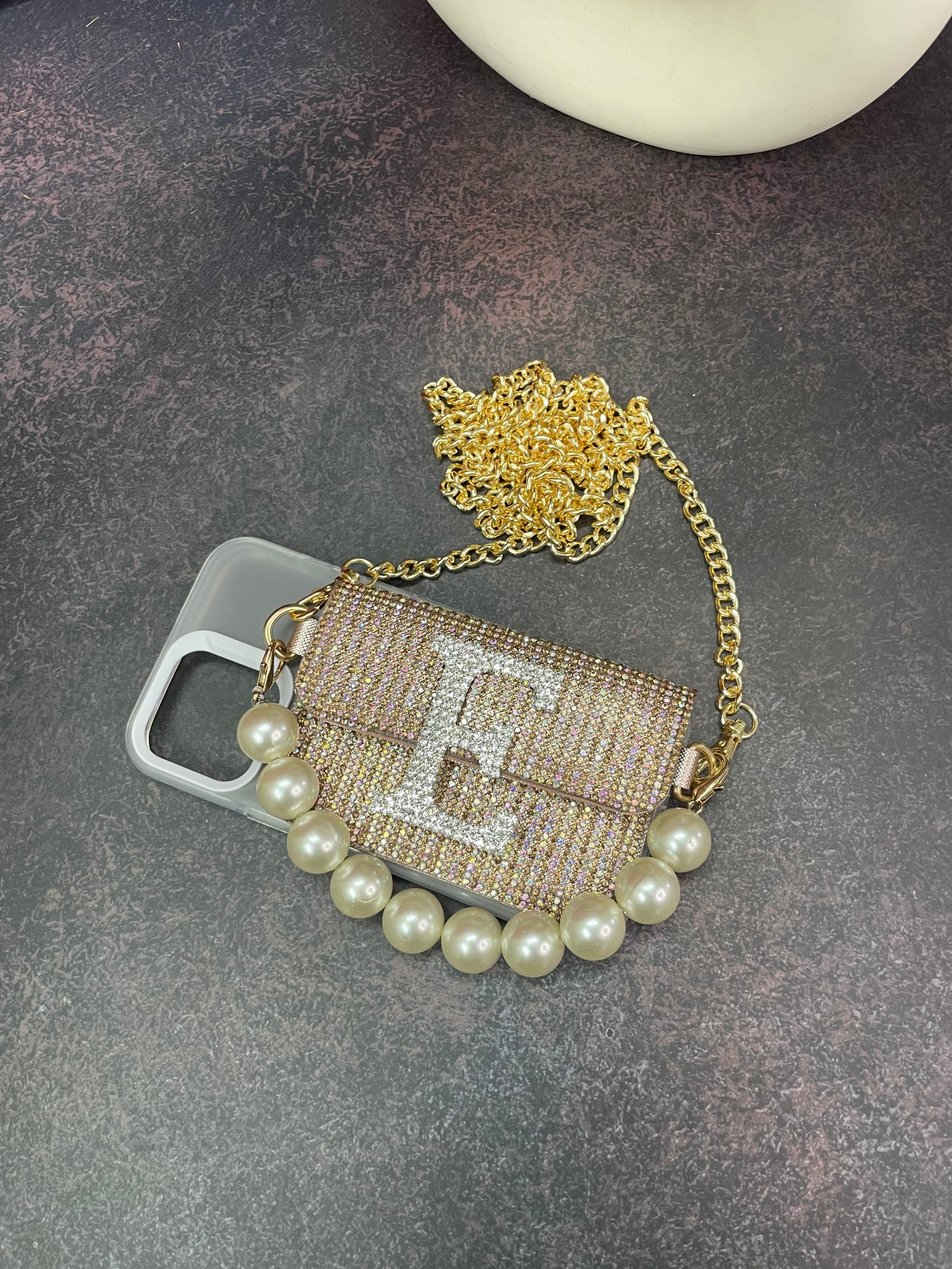 ROSE GOLD BEADED PHONE SLING
