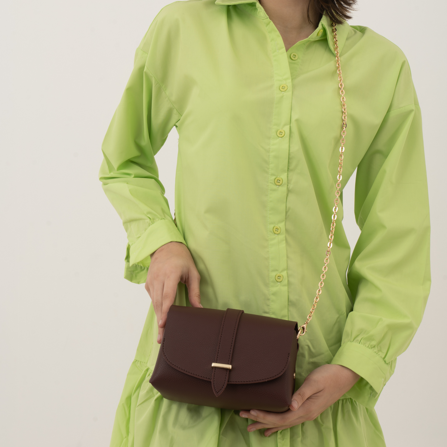 Brown Eva + Brown with Black & White Stripes Cloth on Pocket Pochette Belt