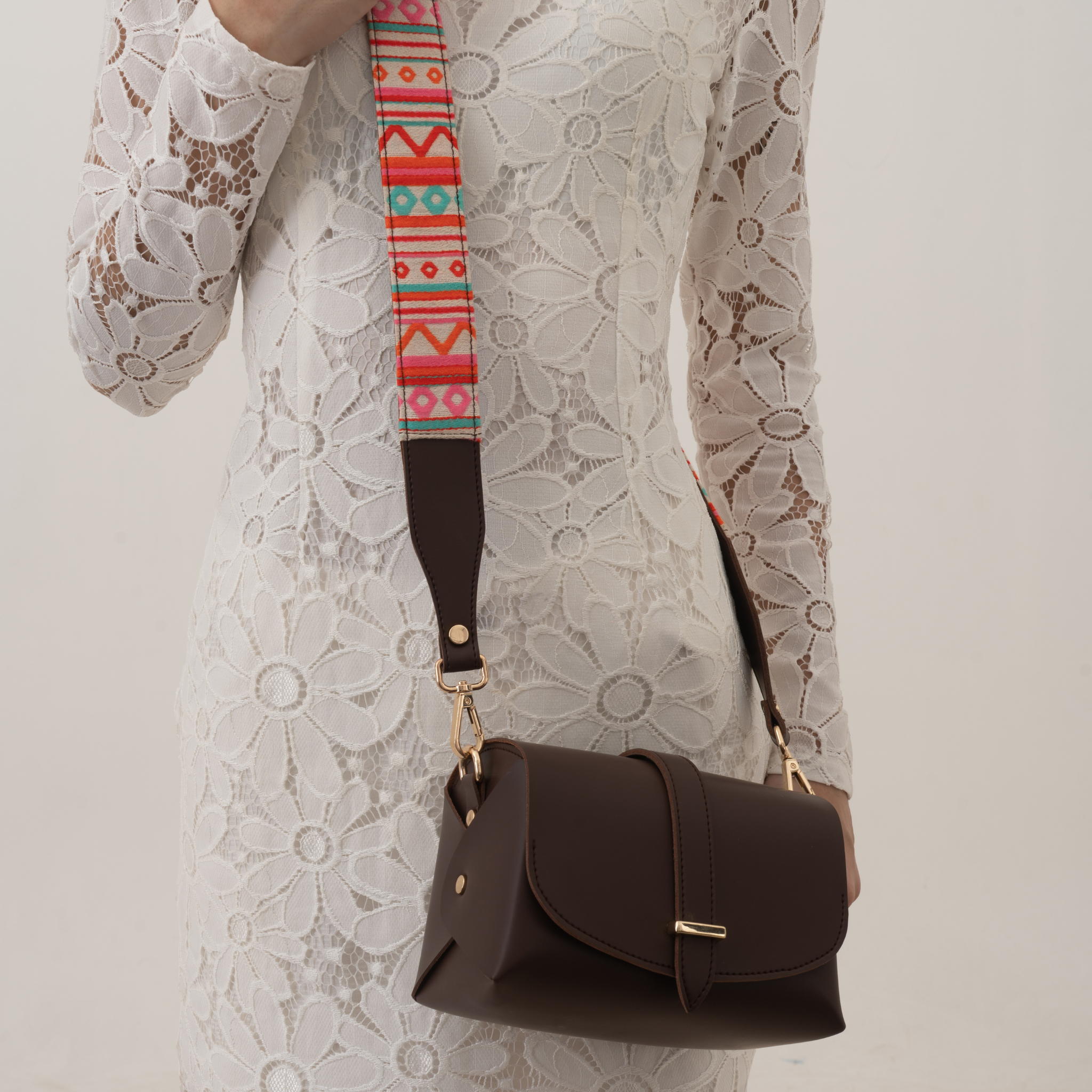 Dark Brown Eva Bag with Boho Belt + Mini Wallet