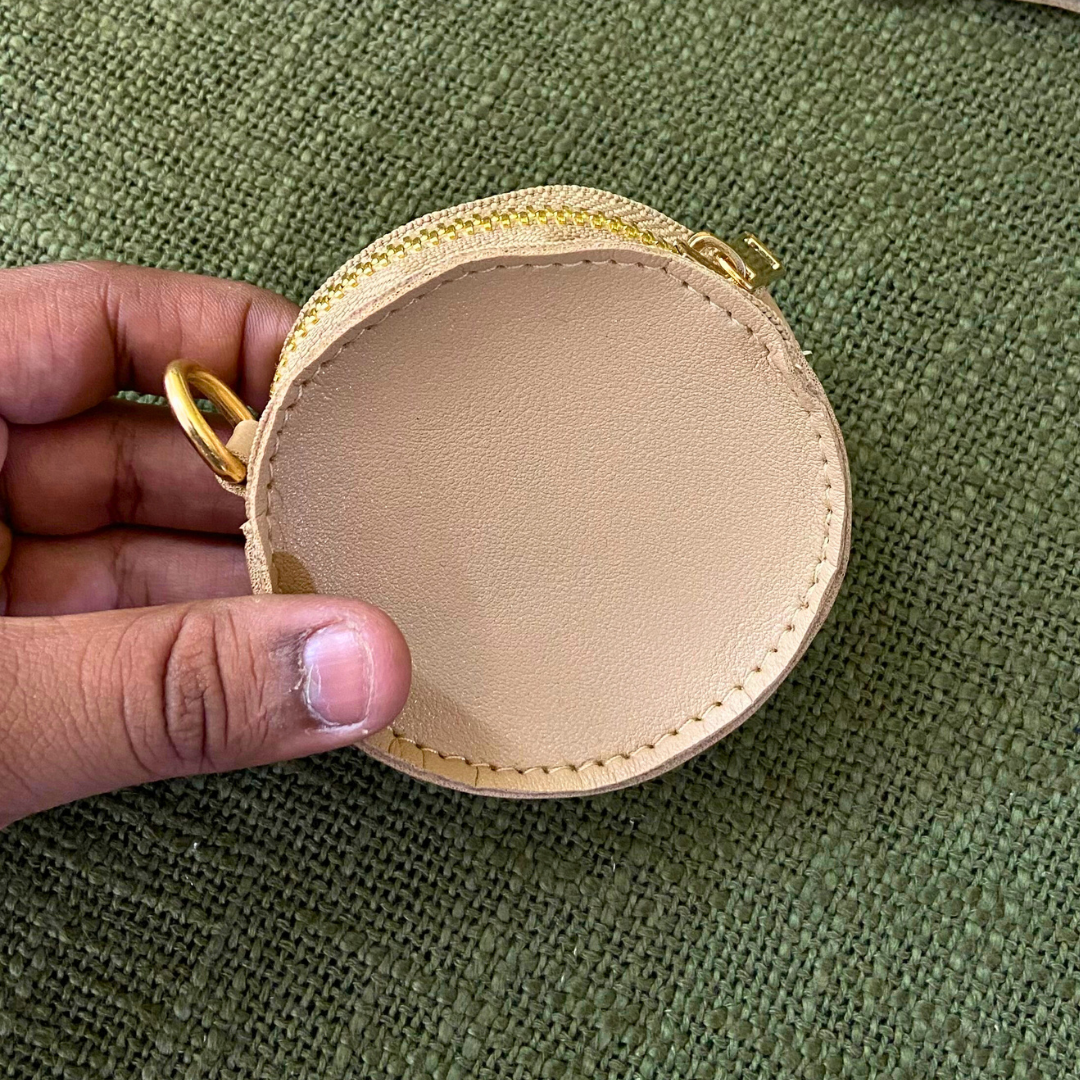 Dark Beige  Black Diamond  Cloth On Pocket Pochette Belt with phone Case