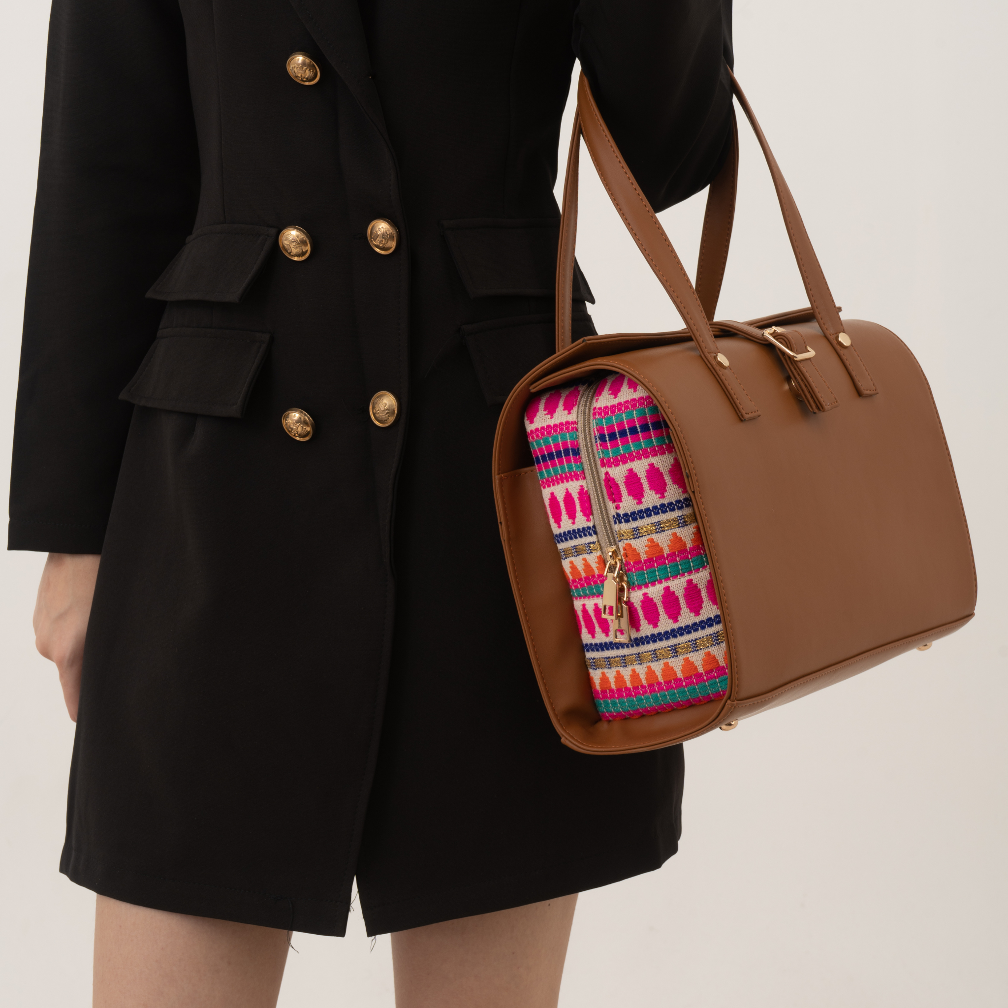 Tan Pink Bullet Leera 16inch Bag