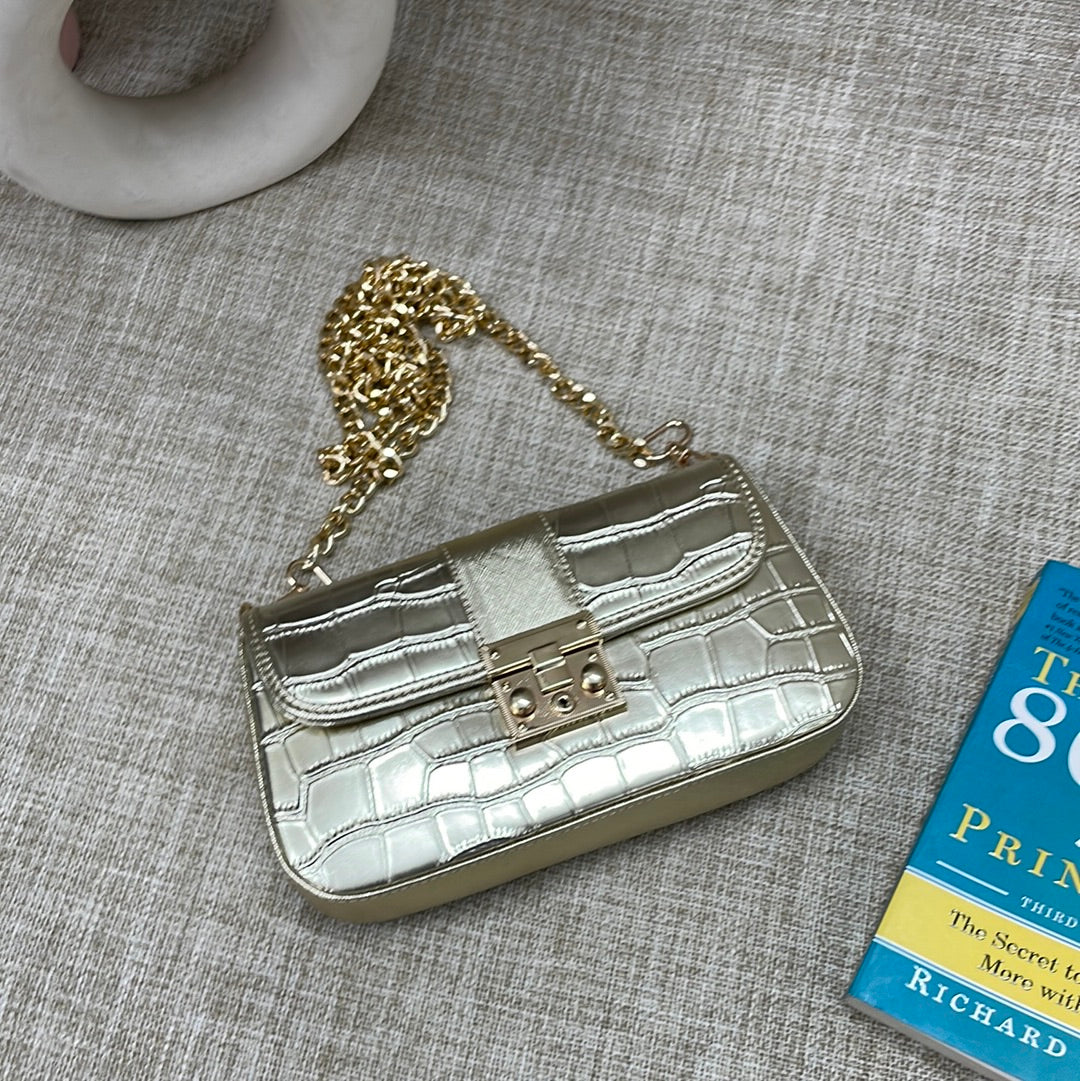 Bella Gold Croc