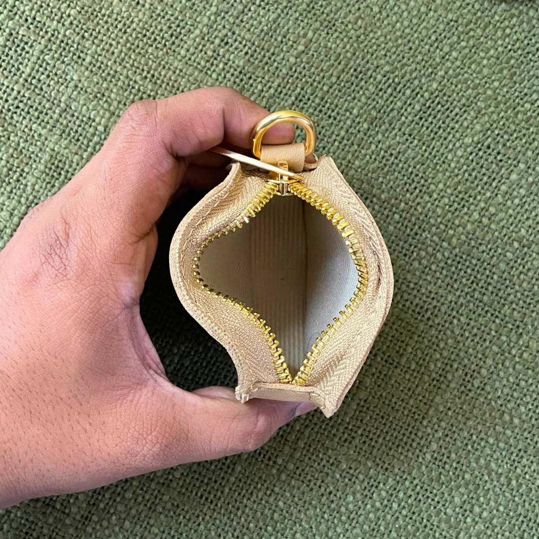 Dark Beige  Black Diamond  Cloth On Pocket Pochette Belt with phone Case