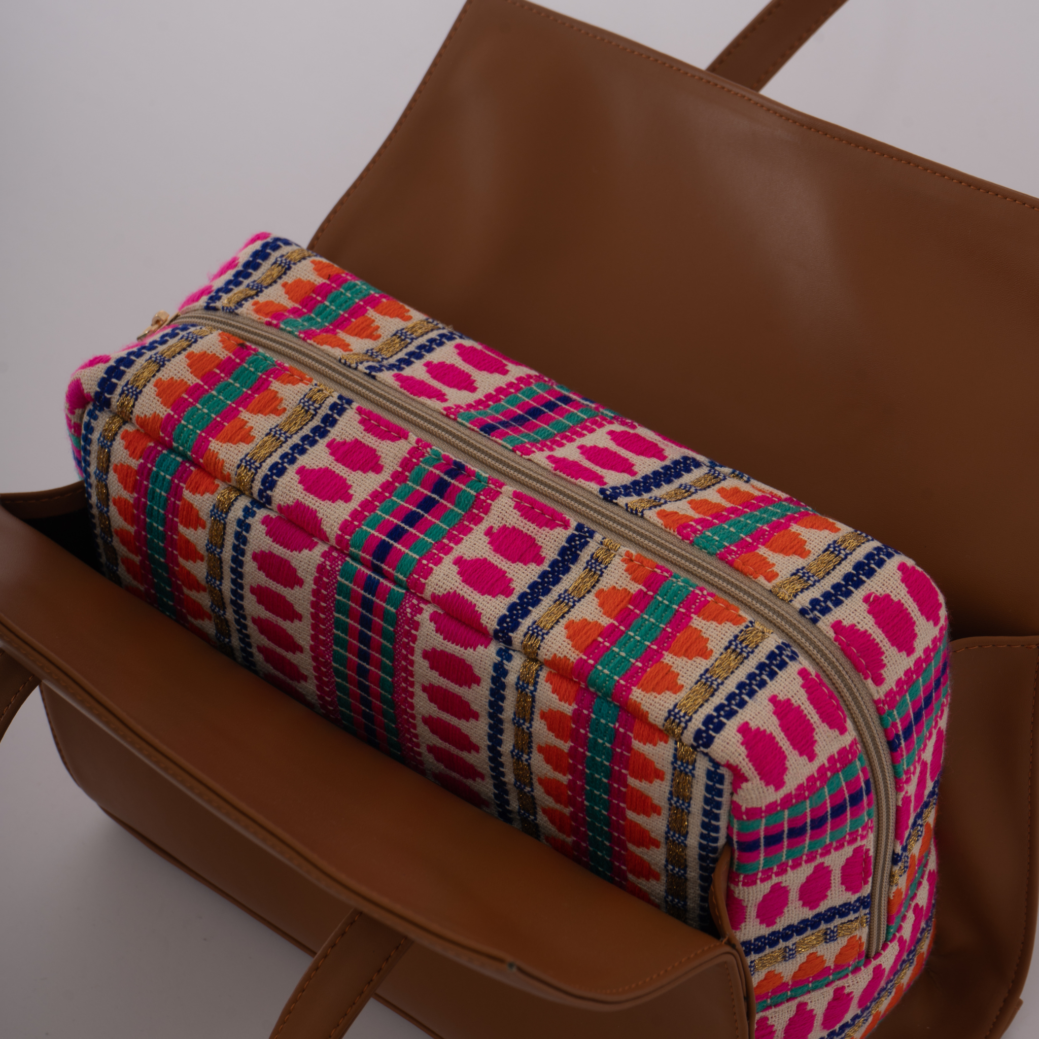 Tan Pink Bullet Leera 14inch Bag