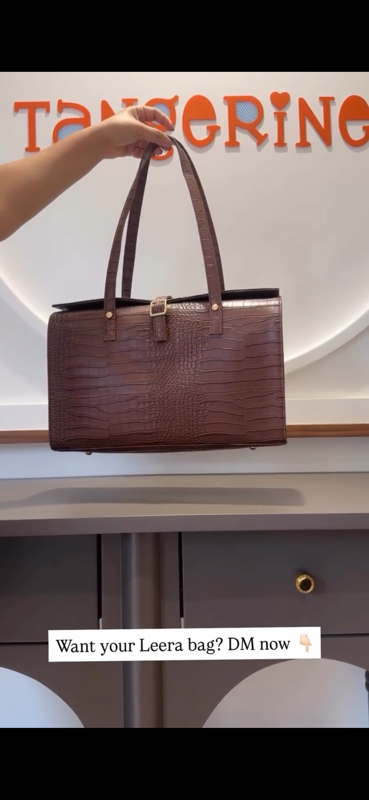 Brown Croc Embossed Leera With Green swede