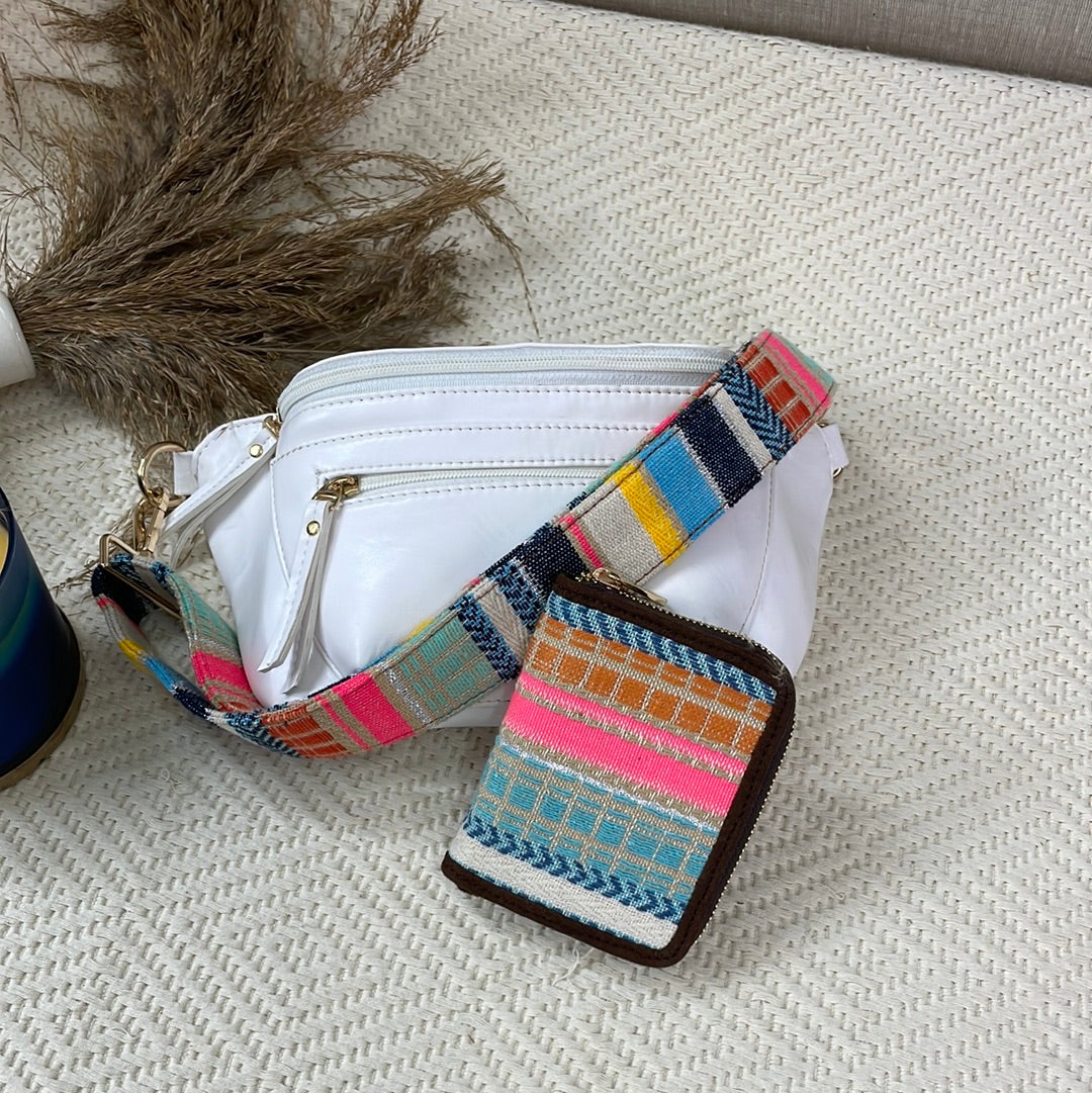 BUM BAG IN WHITE + WALLET