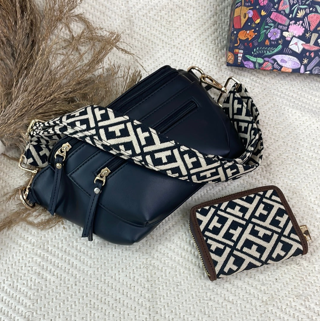 BLACK BUM BAG + WALLET COMB0