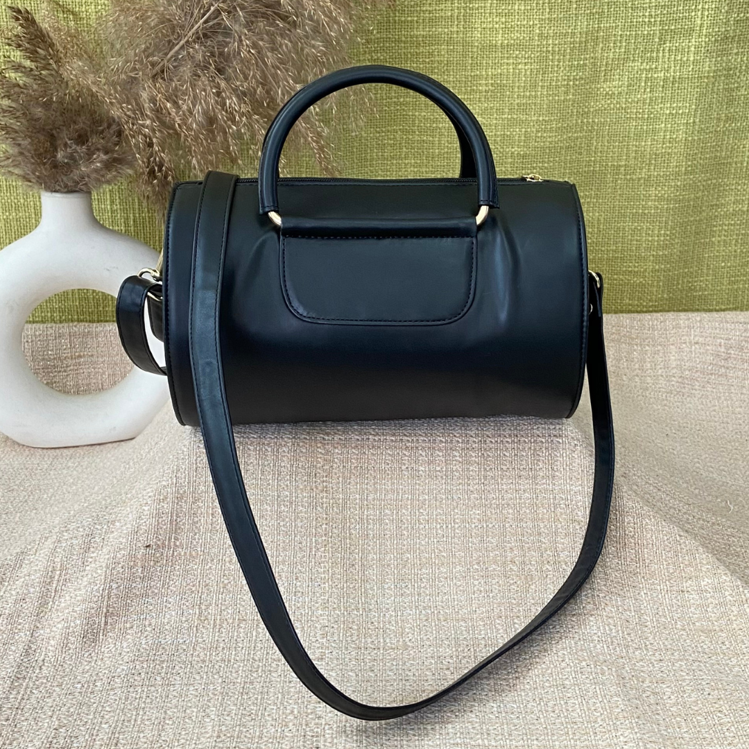 Black Barrel Bag Small.