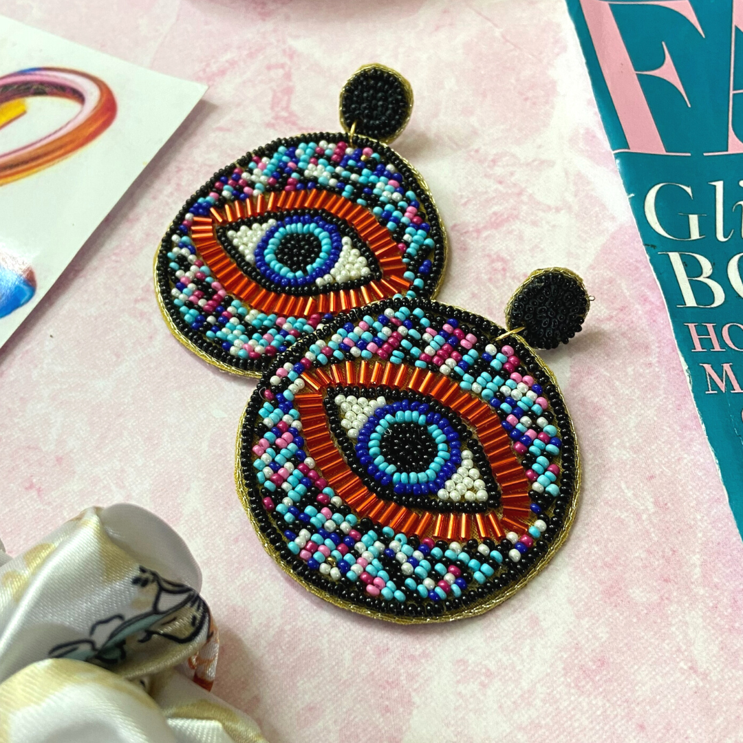 Evil Eye In Red Earrings