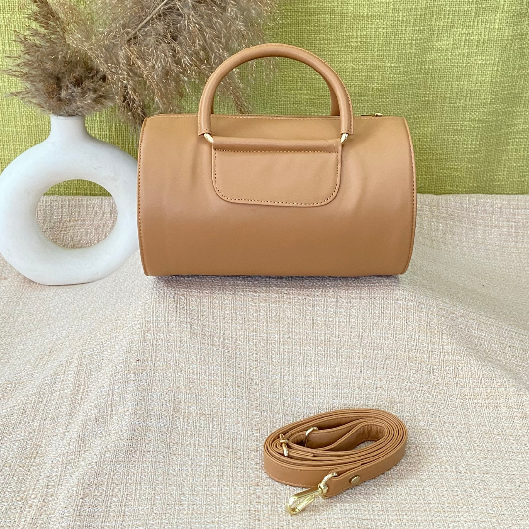 Beige Barrel Bag Small.