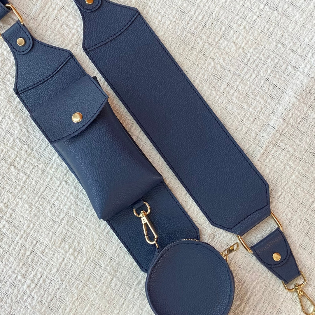 Blue Eva + Blue Plain Pochette Belt with Phone Case