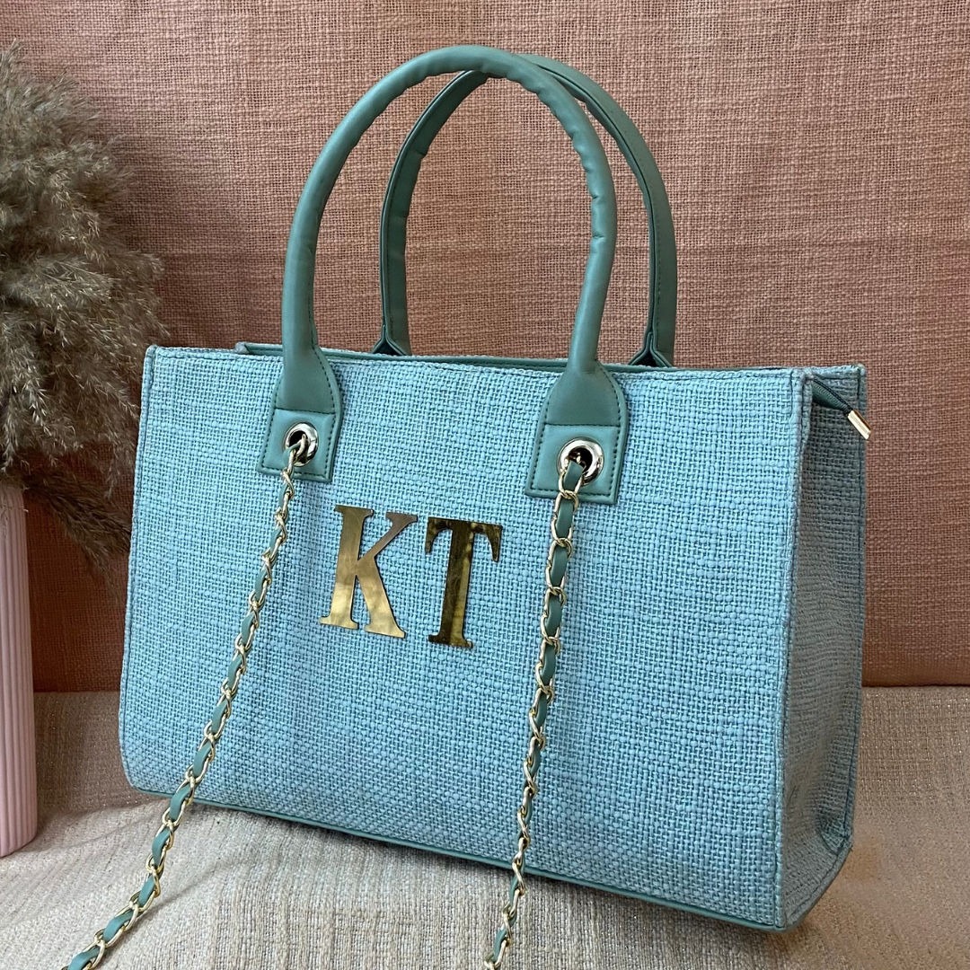 Mint Green Chain Tote 15inch.