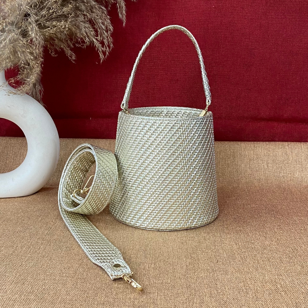 Gold Bucket Bag