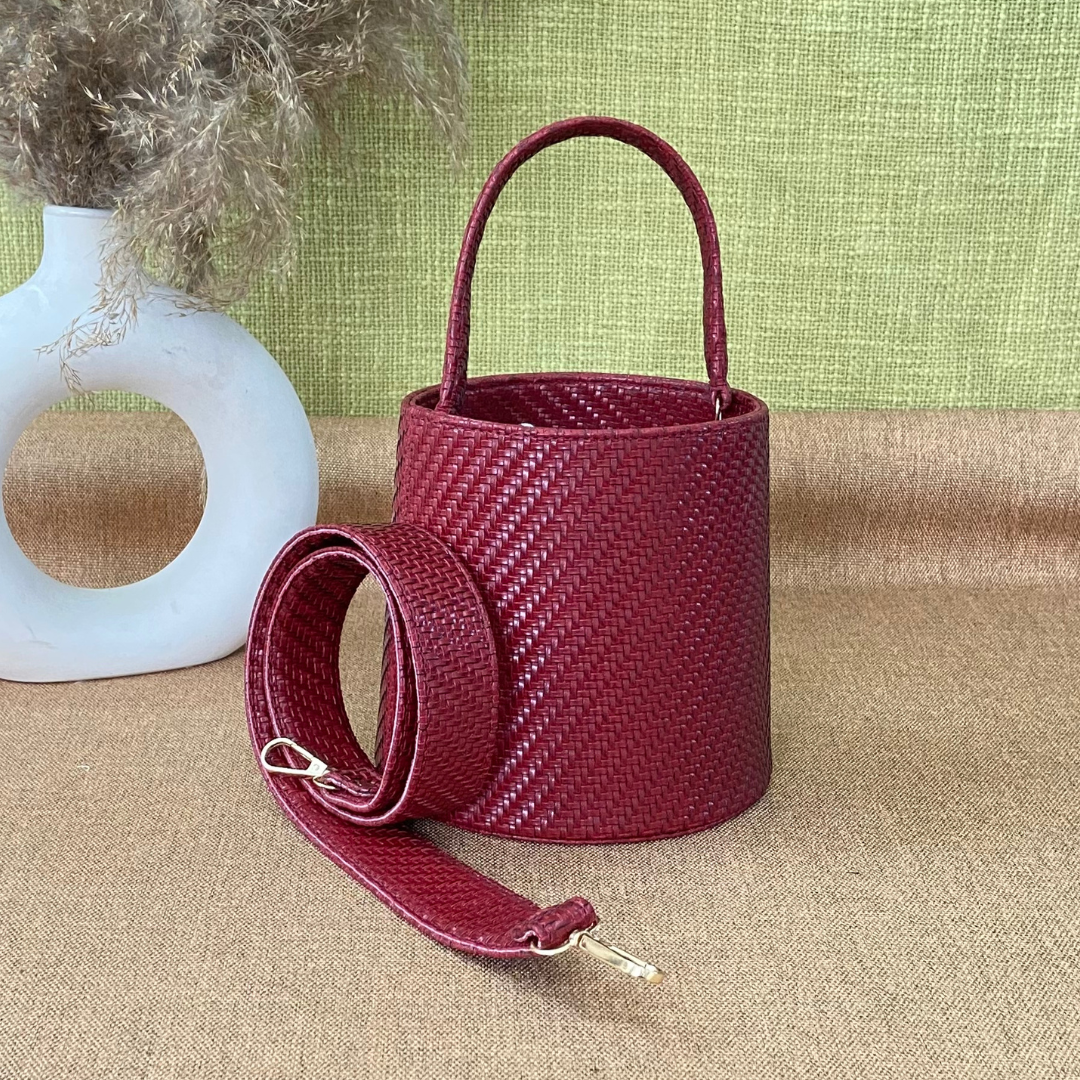 Maroon Bucket Bag