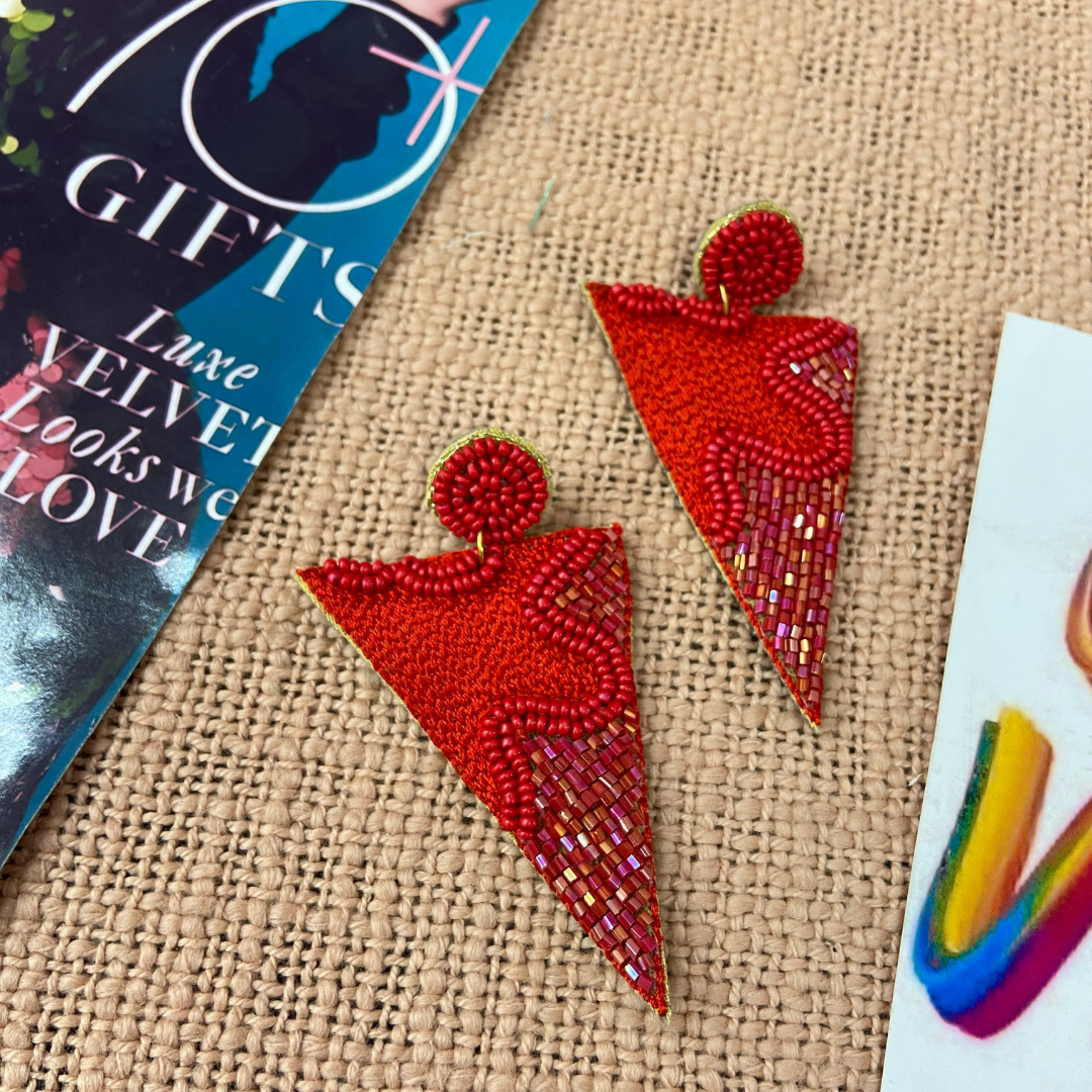 Laal Pizza Earrings