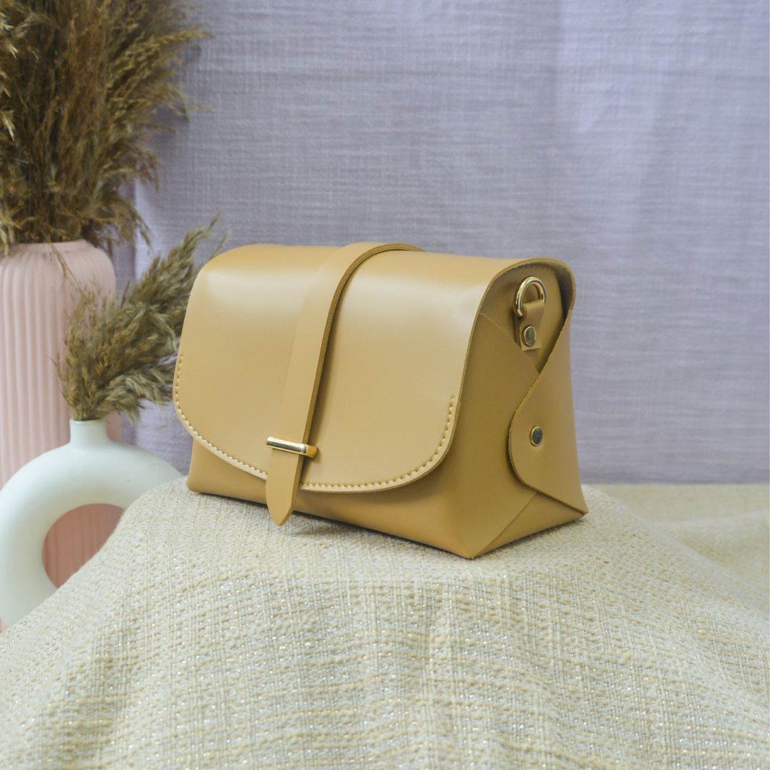 Beige Eva Bag with Multi-color Belt.