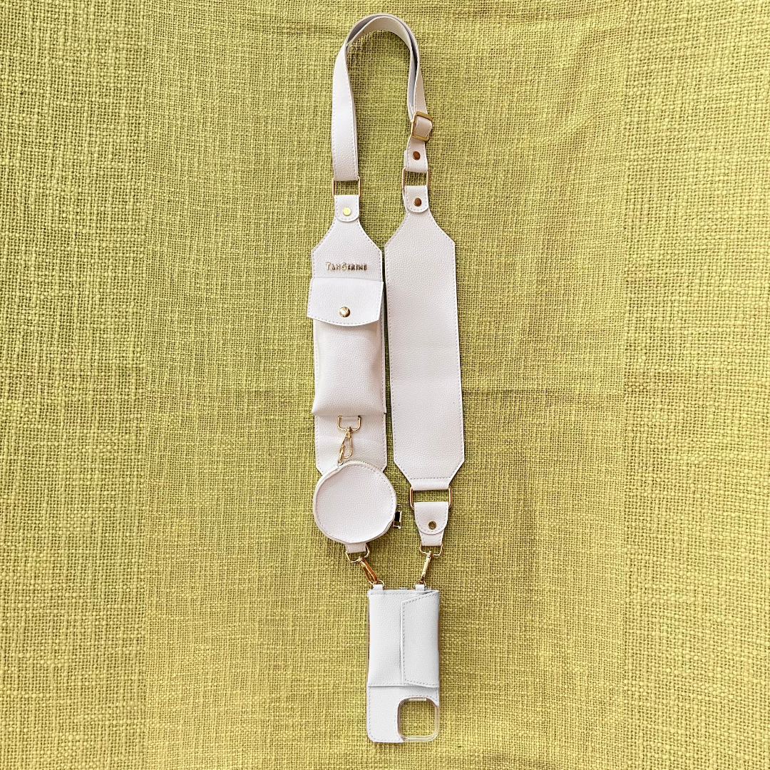 White Eva + White Plain Pochette Belt with Phone Case