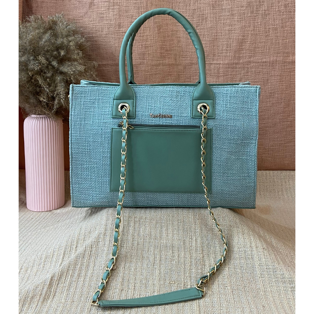 Mint Green Chain Tote 15inch.