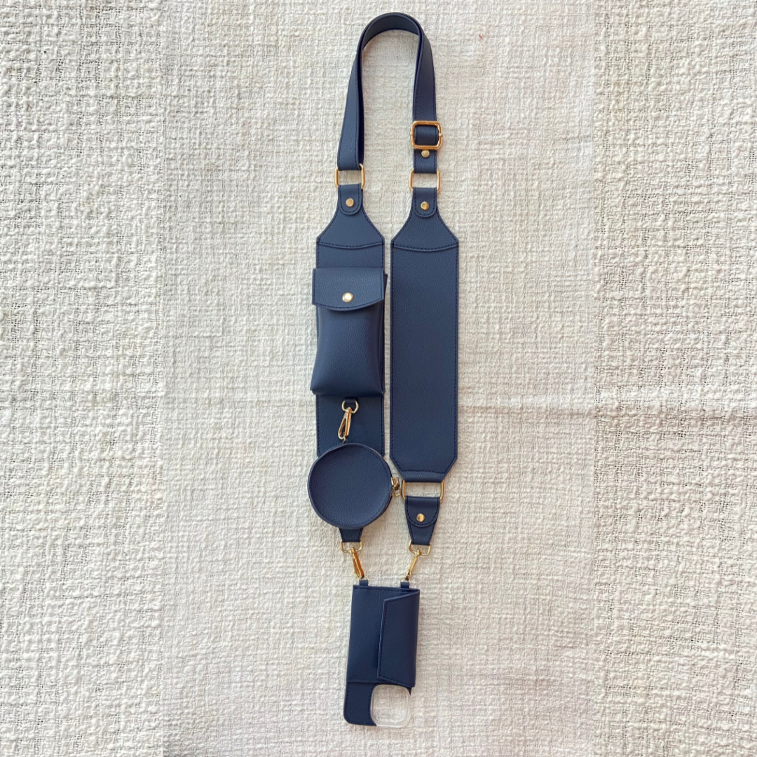 Blue Eva + Blue Plain Pochette Belt with Phone Case