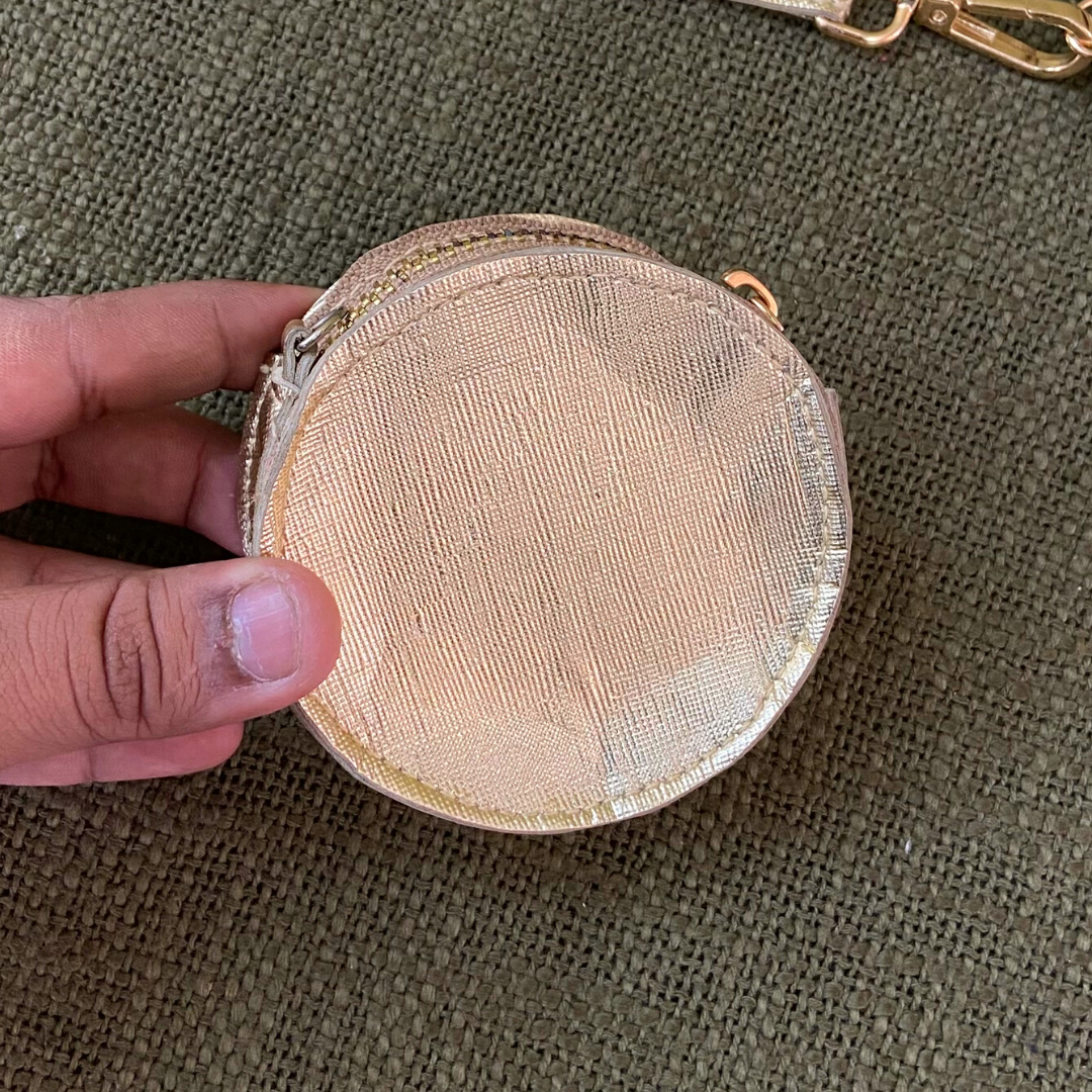 Gold Pouch + Gold Metallic Plain Pochette Belt