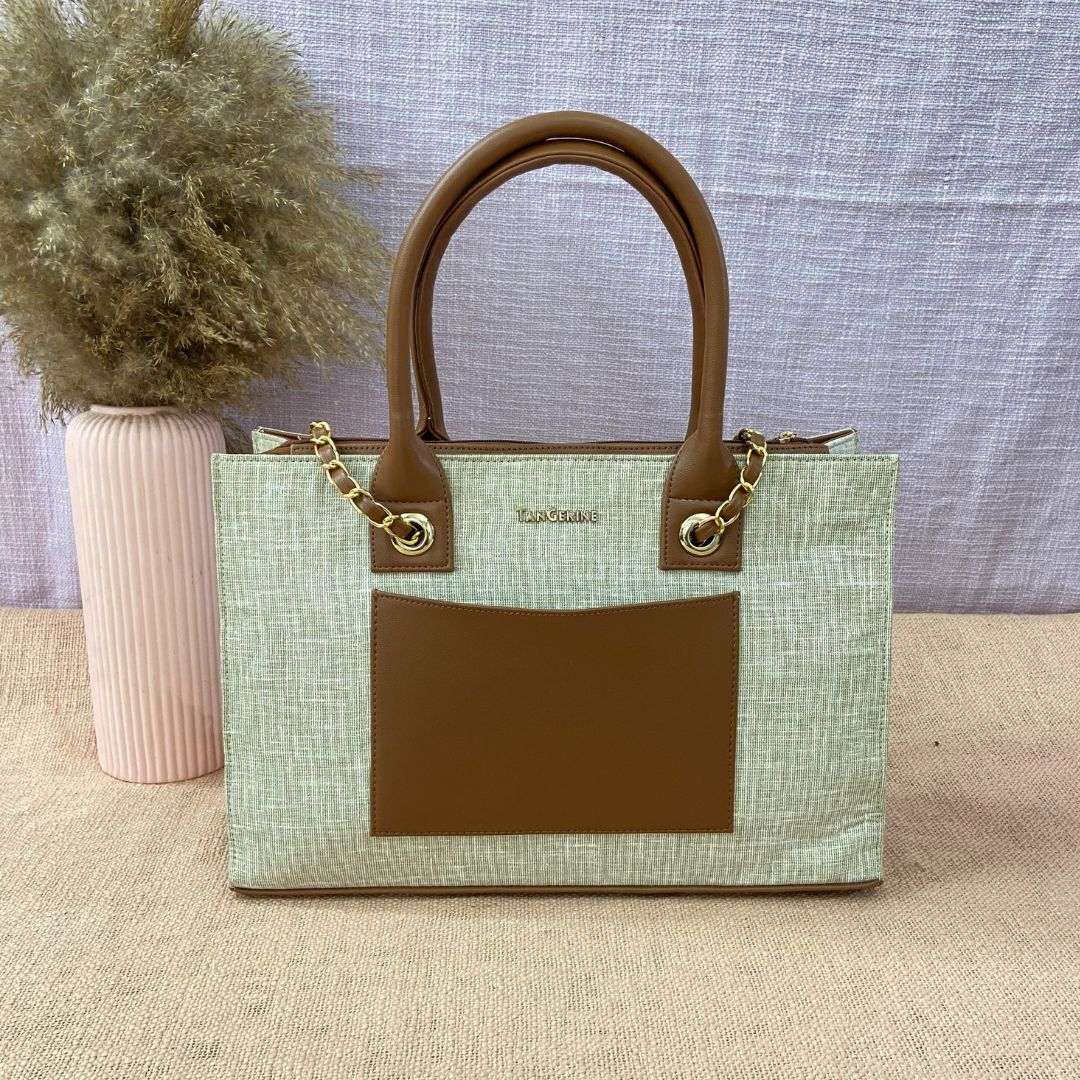 Beige Chain Tote 15inch