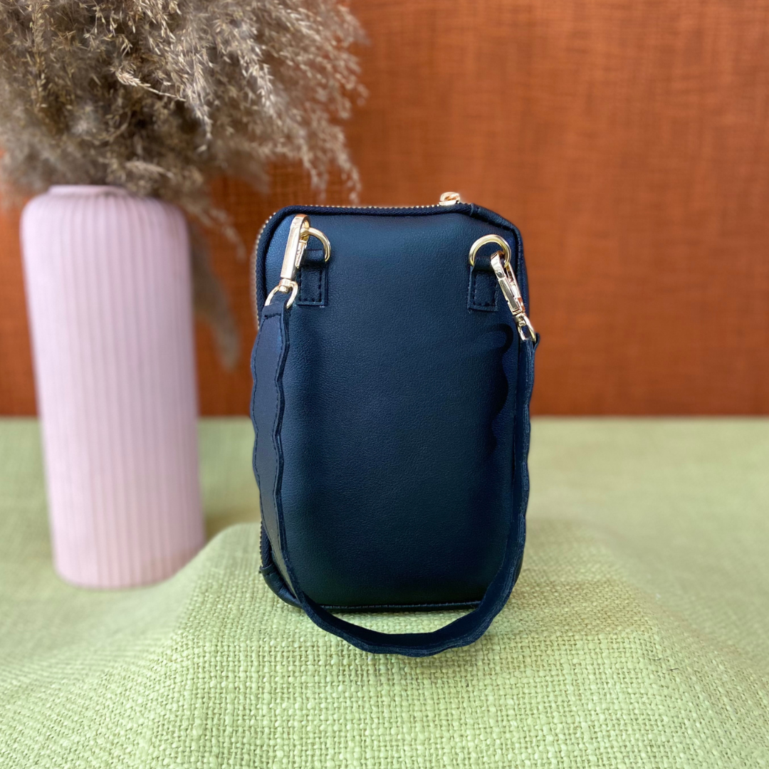 Black Pouch + Black with Multi-Color Diamond Pochette Belt.