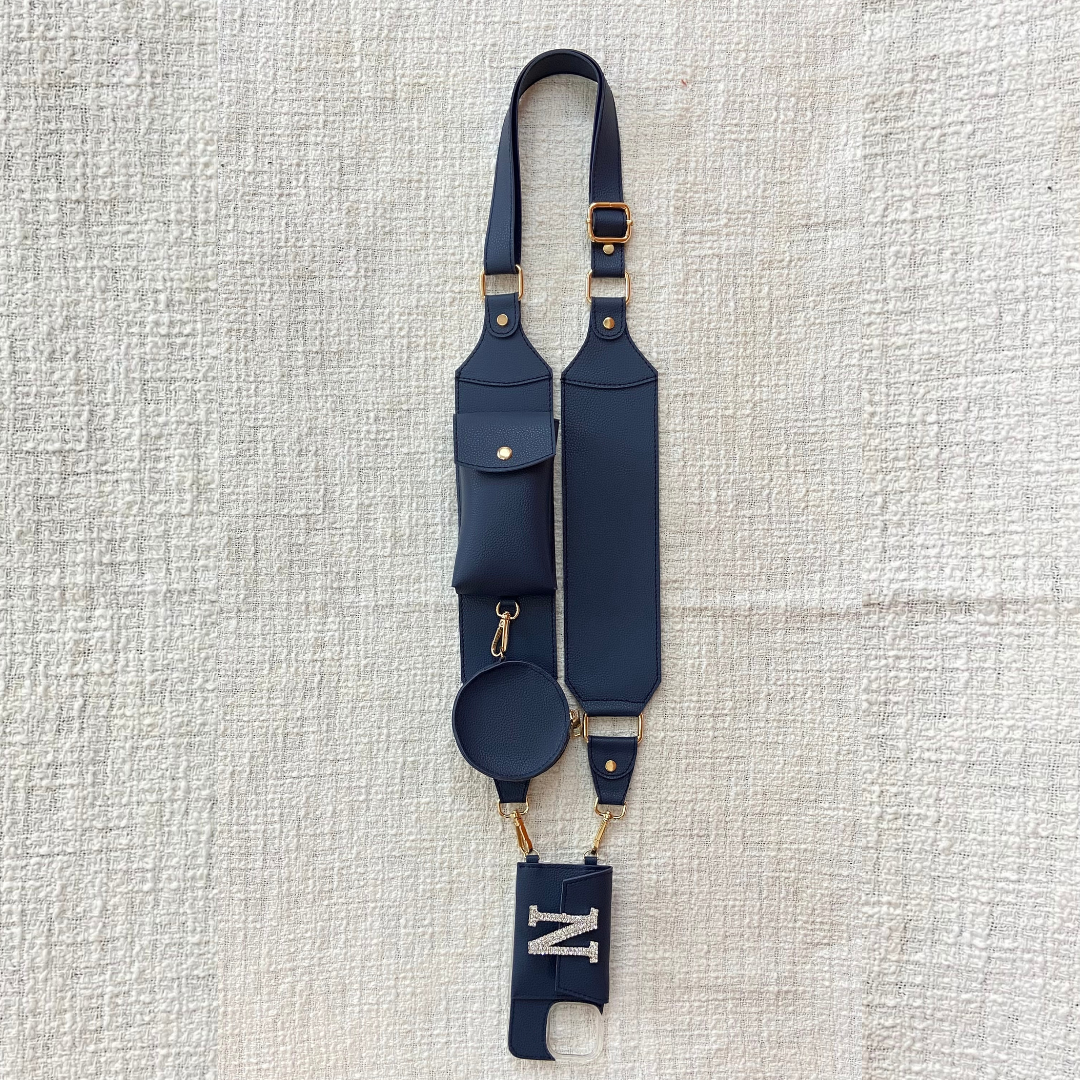 Blue Eva + Blue Plain Pochette Belt with Phone Case