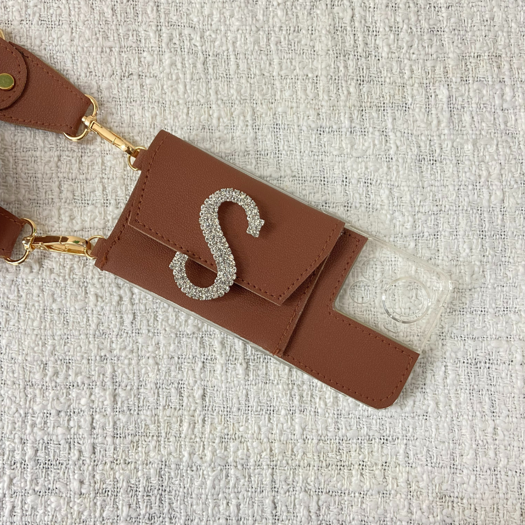 Tan Vibrant Pochette Belt with Phone Case