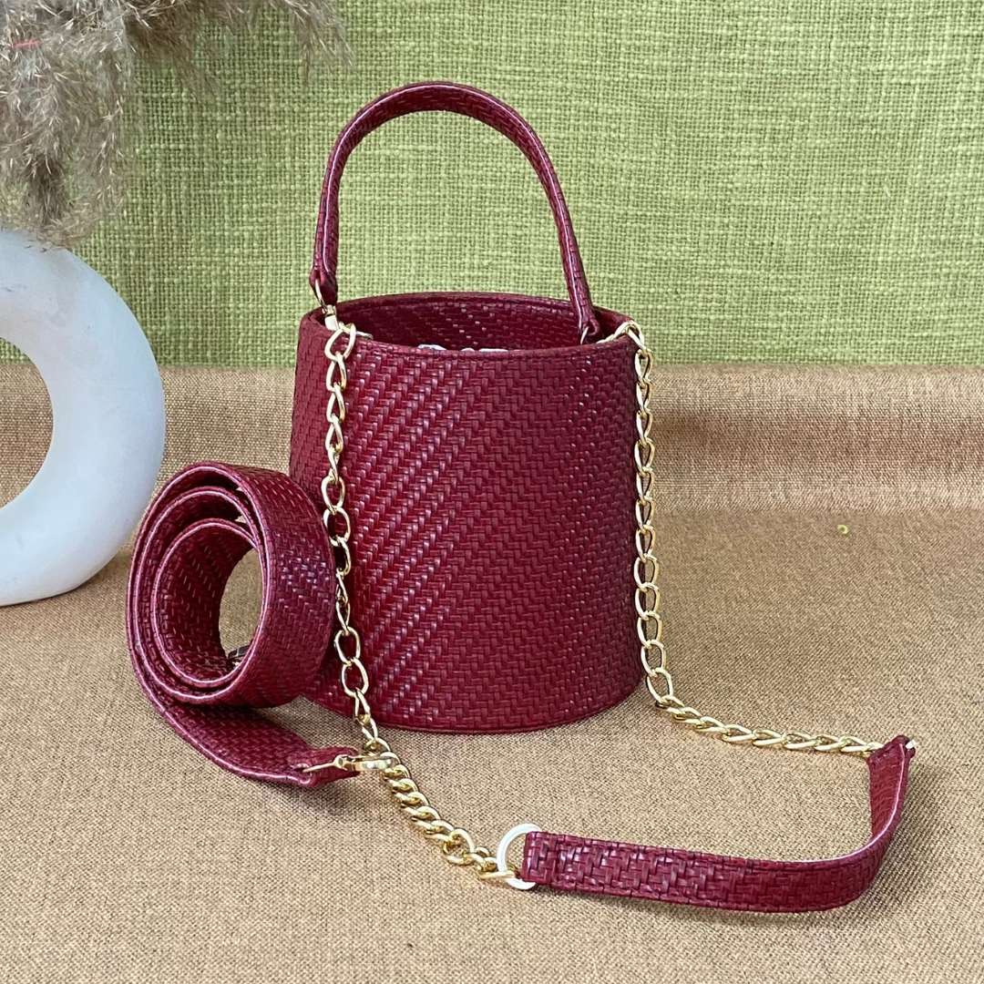 Maroon Bucket Bag