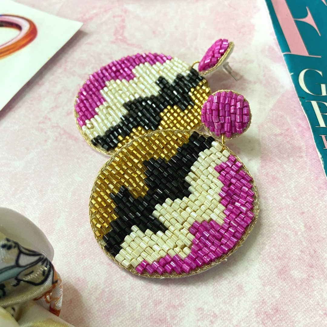 Multi-color Circular Handwork Earrings (Style 2)