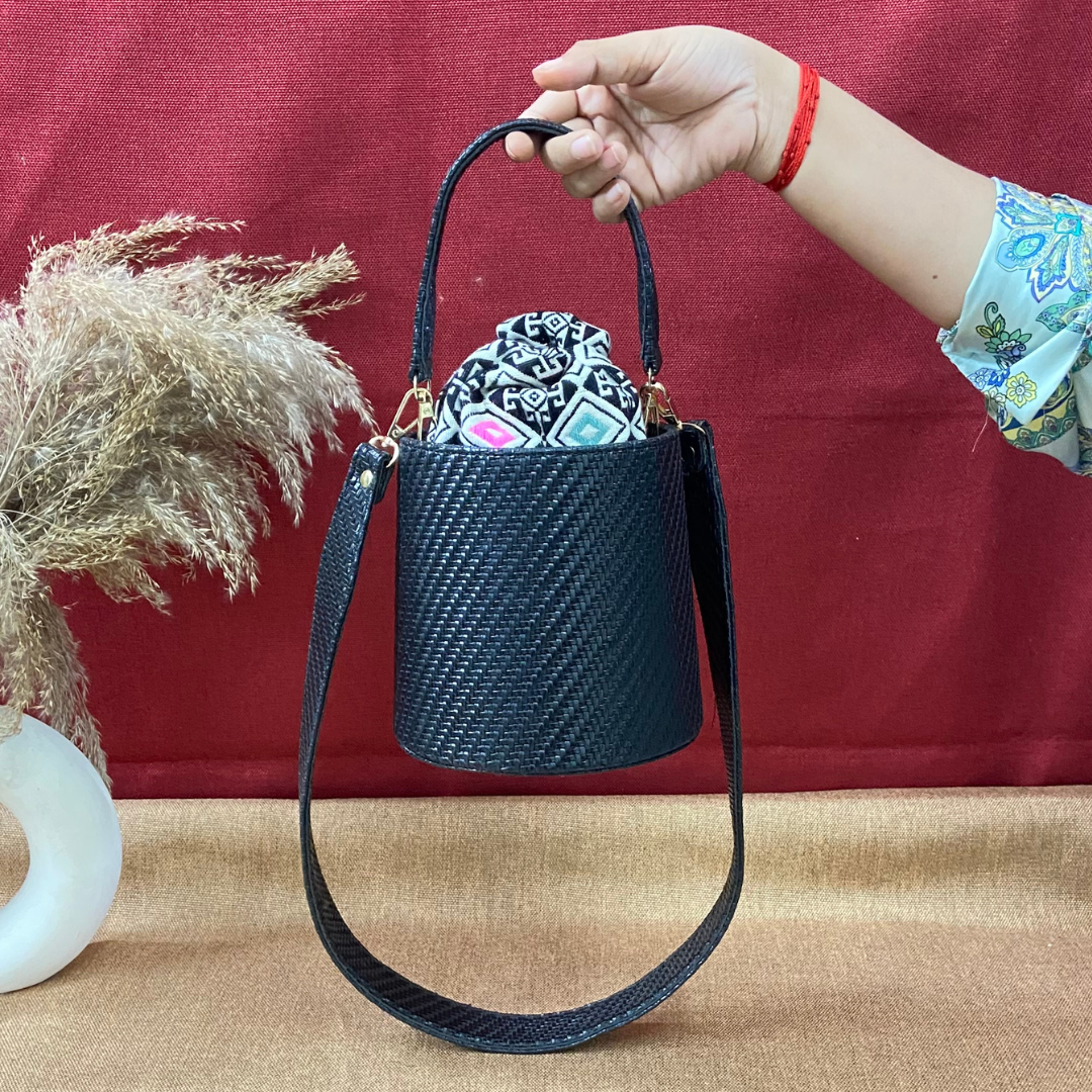 Black Bucket Bag