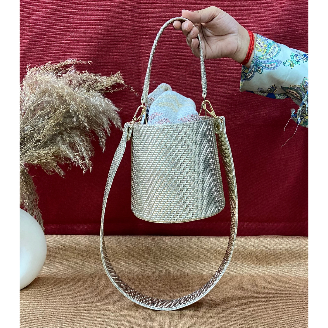 Gold Bucket Bag