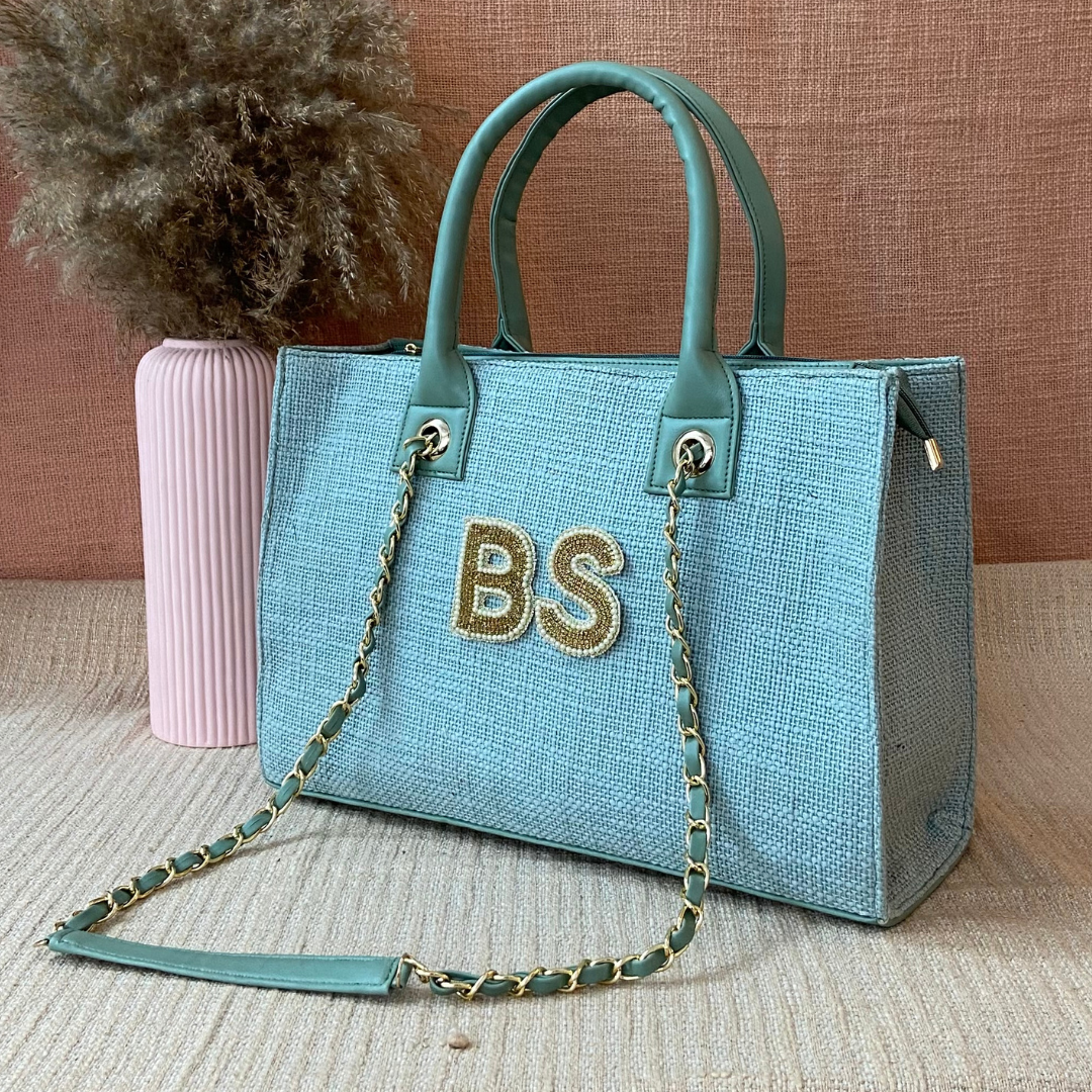 Mint Green Chain Tote 15inch.
