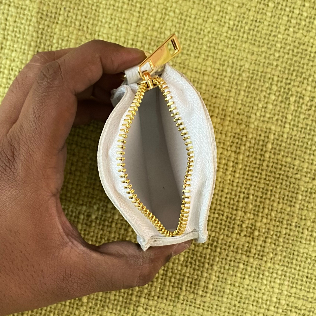 White Dual Compartment + White Plain Pochette Belt