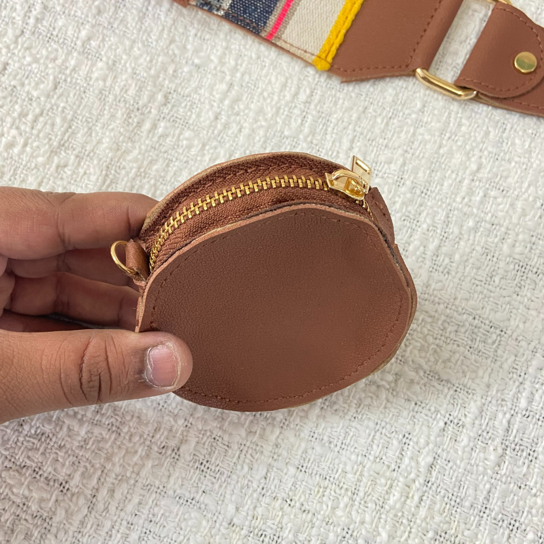 Tan Vibrant Pochette Belt with Phone Case