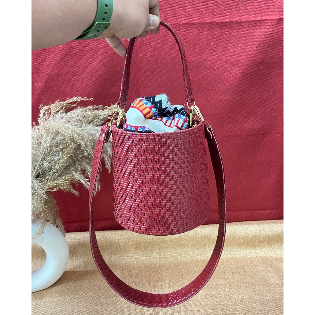 Maroon Bucket Bag