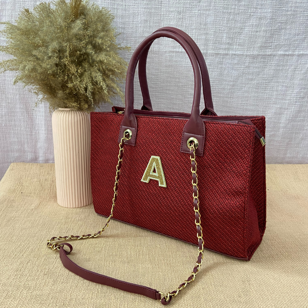 Mulberry Red Chain Tote 15inch.
