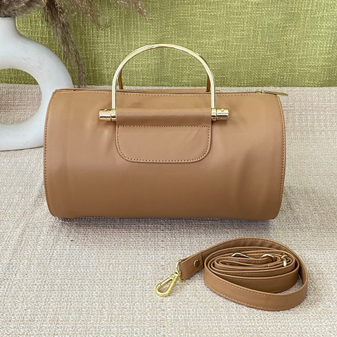 Beige Barrel Bag Big.
