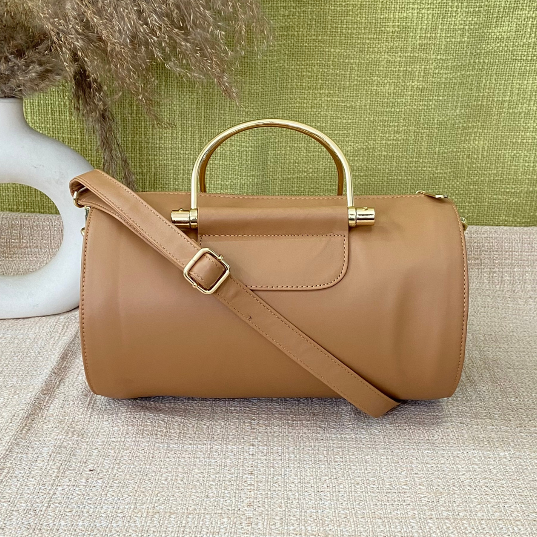 Beige Barrel Bag Big.