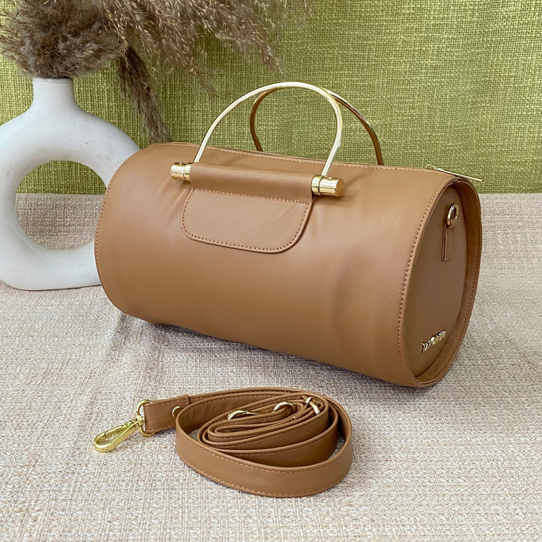 Beige Barrel Bag Big.