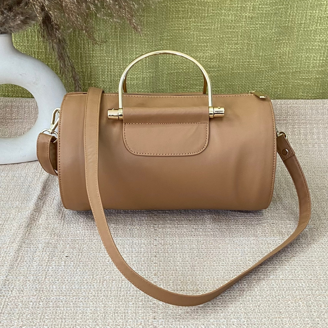 Beige Barrel Bag Big.