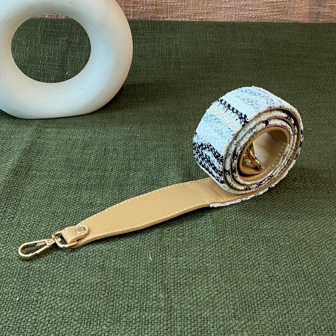 Beige with White Tribal Shoulder Strap