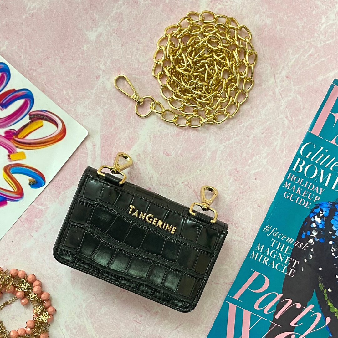 Black Micro Clip-on Waist Cum Sling Bag