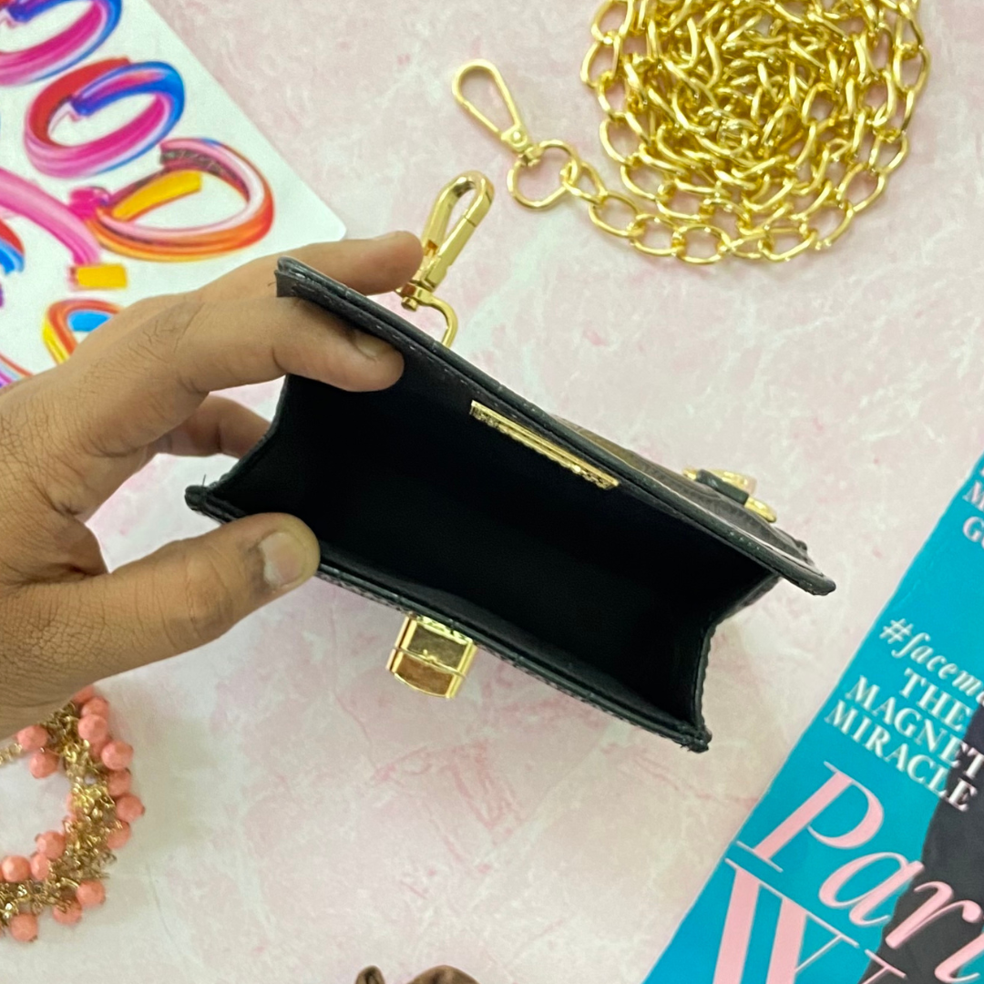 Black Micro Clip-on Waist Cum Sling Bag