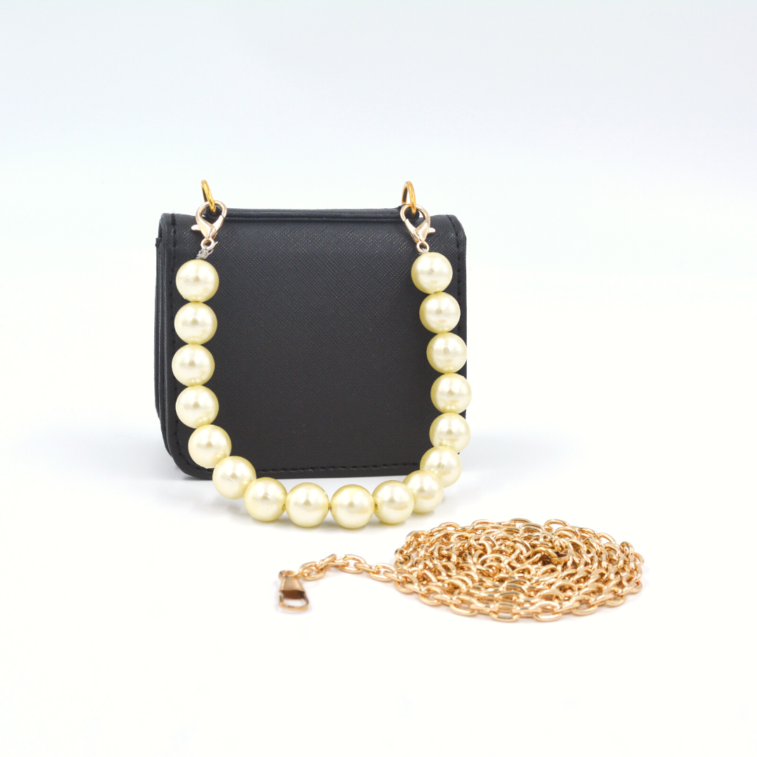 Black Non Textured Monogram Bag