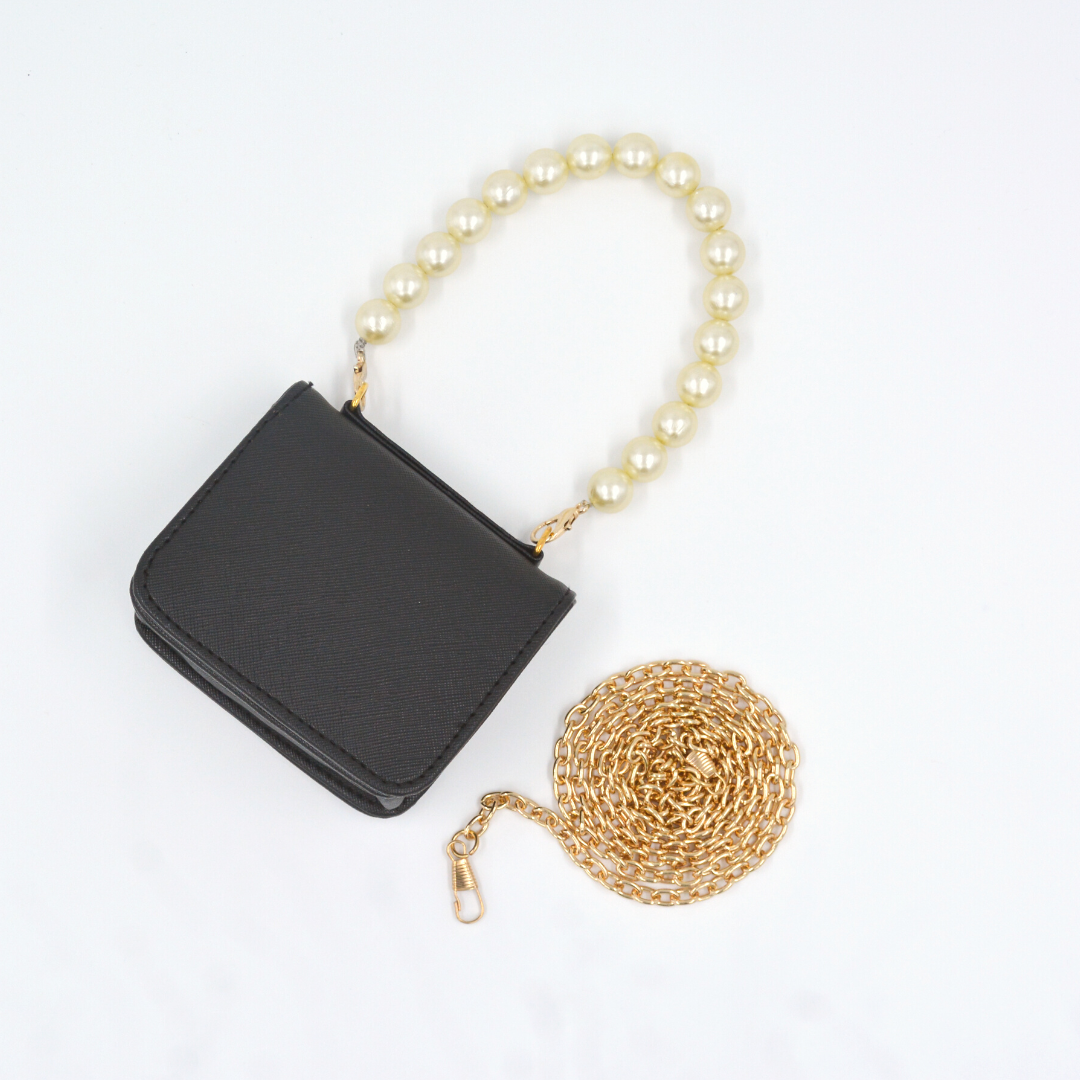 Black Non Textured Monogram Bag