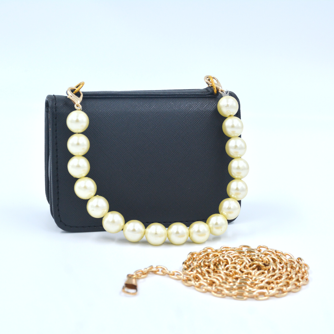 Black Non Textured Monogram Bag