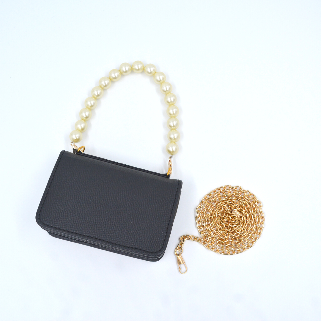 Black Non Textured Monogram Bag