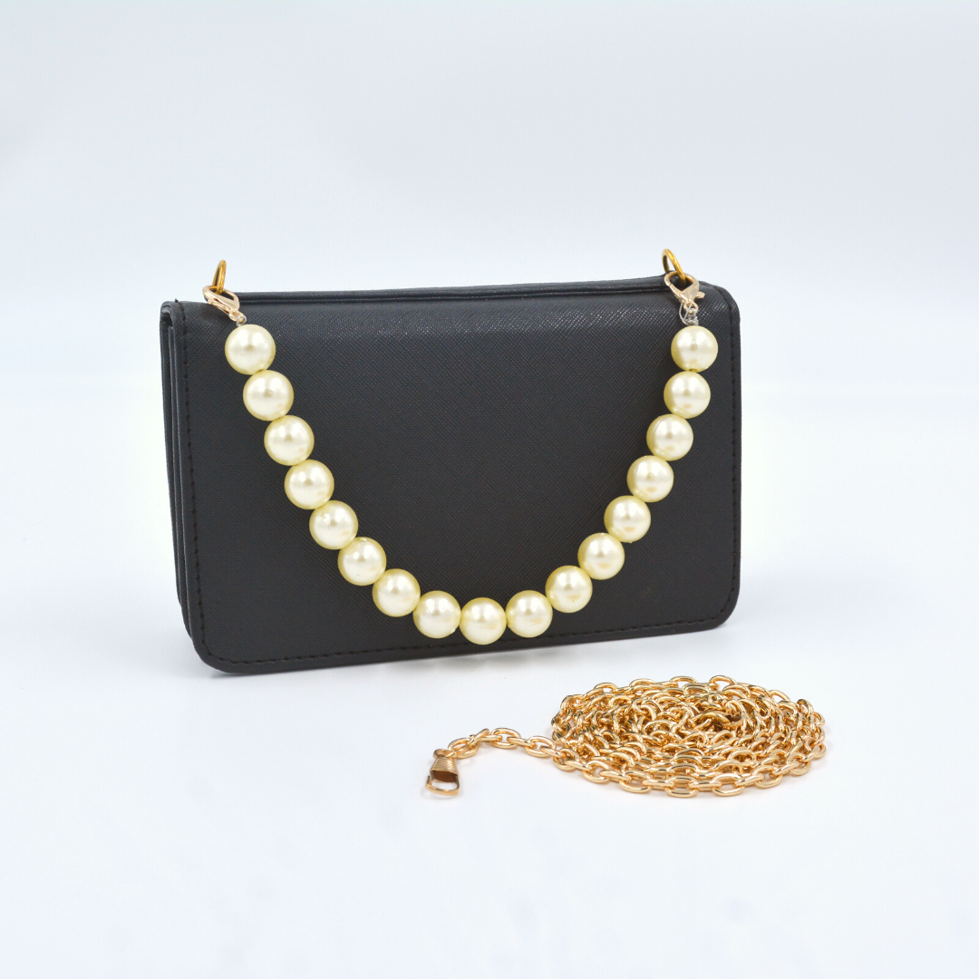 Black Non Textured Monogram Bag