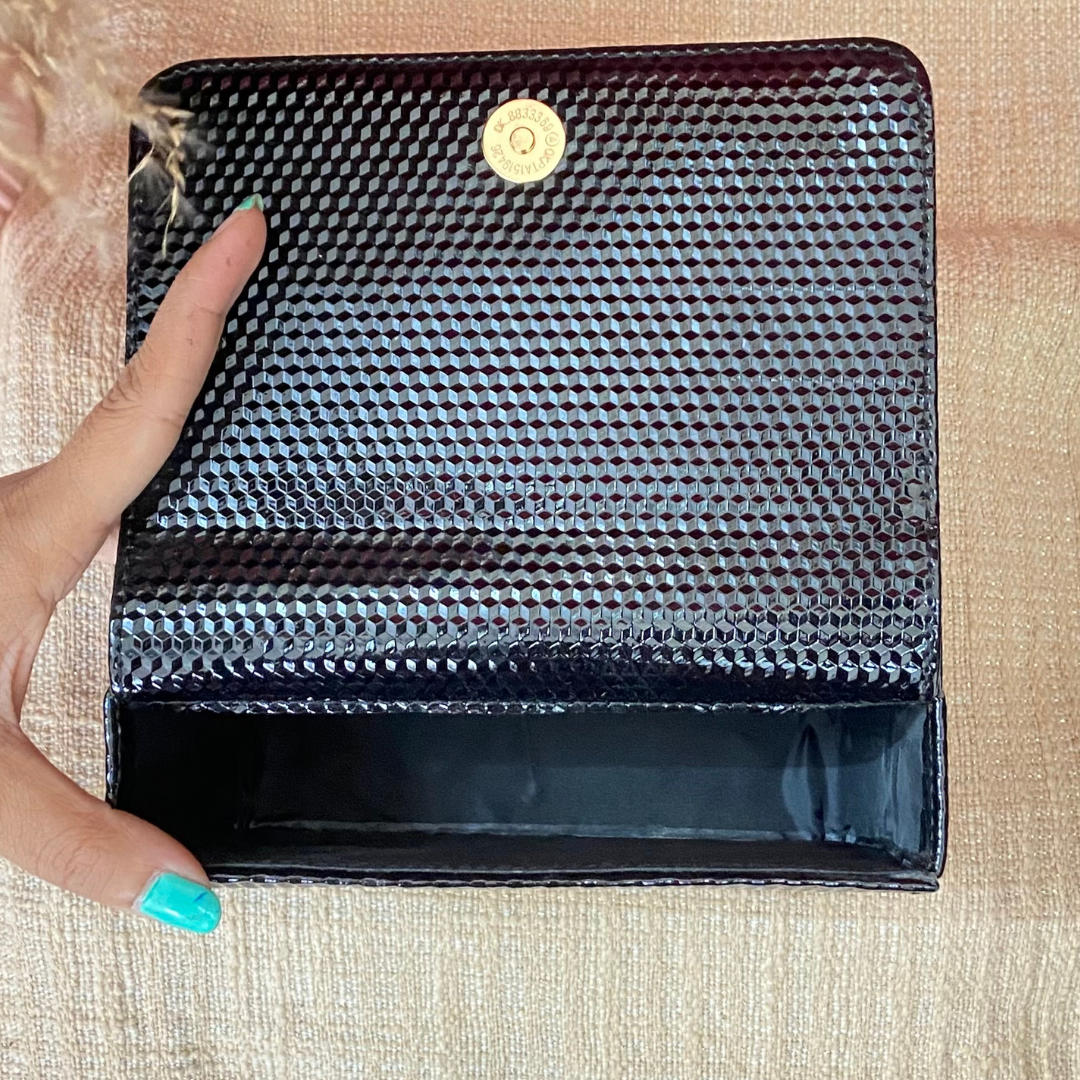 Black Textured Box Style Waist Bag Phone Size